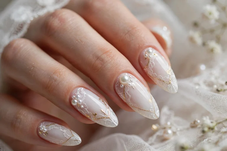bridal nail designs elegant wedding manicure