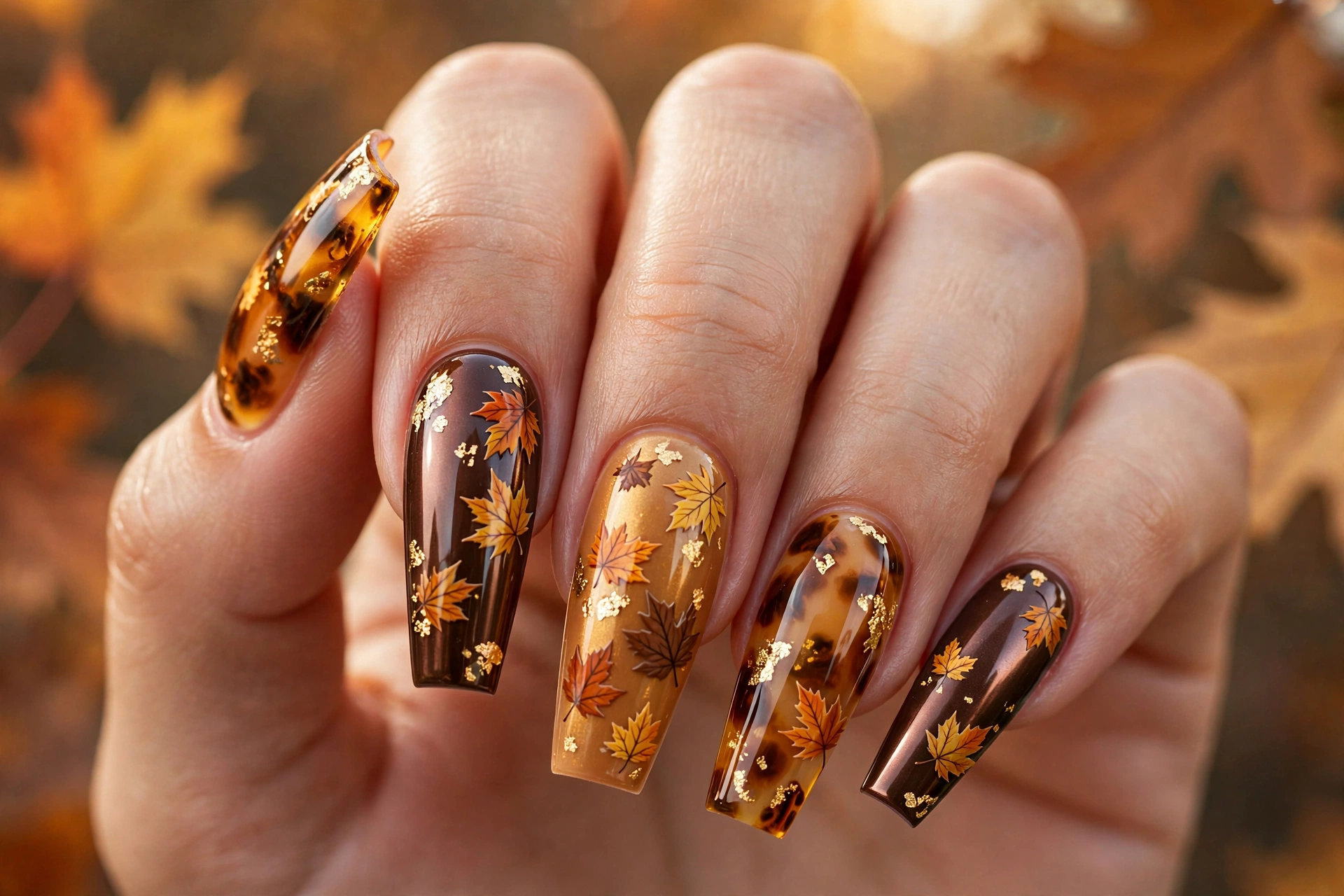 Fall acrylic nail designs 2026 — trendy long nail ideas