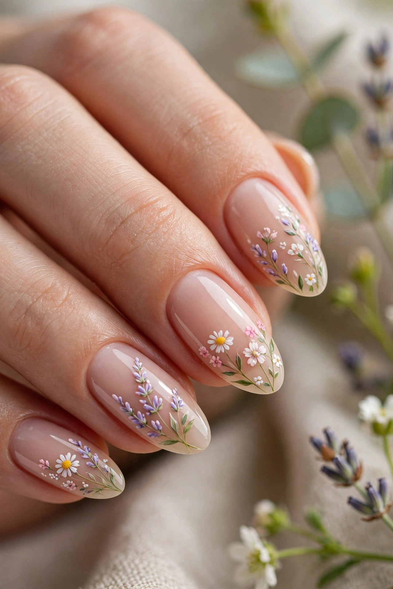 floral nails 2027 daisy botanical nail art