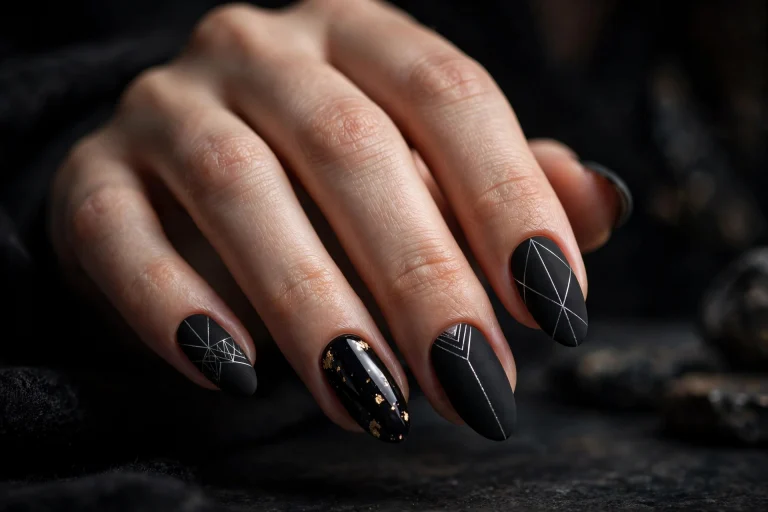 Matte black nail designs 2026 — chic edgy nail art ideas