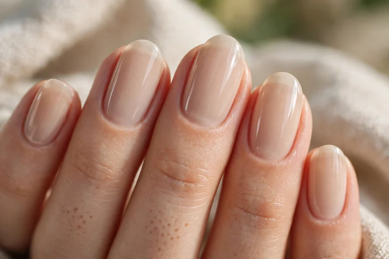 Nude nail designs natural polished manicure
