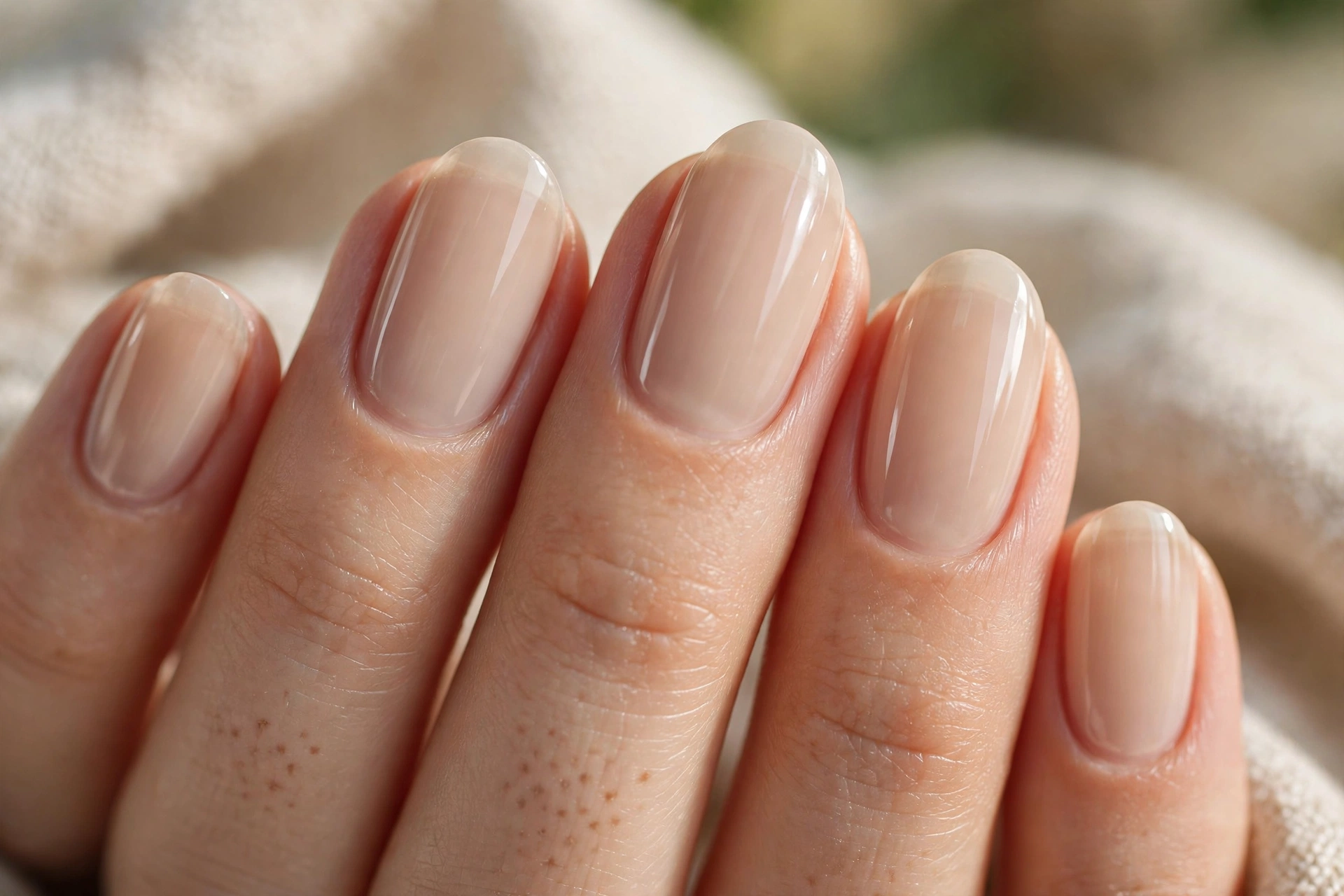Nude nail designs natural polished manicure