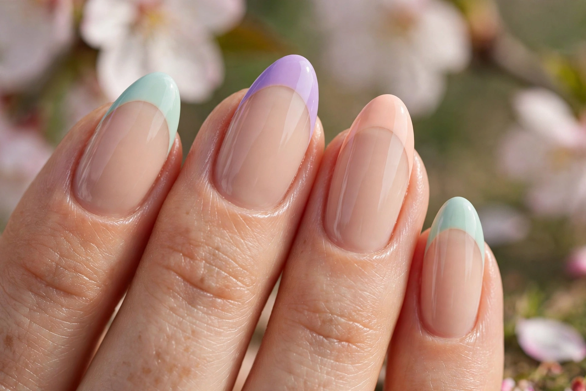 spring french tip nails 2027 colorful french manicure